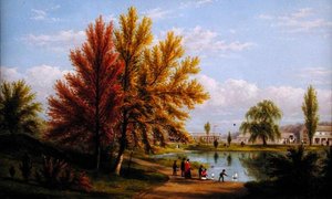 El Lago Superior, Central Park, Ciudad de Nueva York de William Rickarby Miller