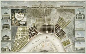 Plano de la ciudad y suburbios de Nueva Orleans, 1817 de William Rollinson