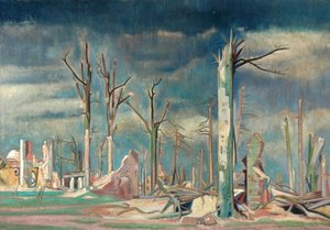 Avenida de Bourlon, Frente Occidental (óleo sobre lienzo) de William Rothenstein