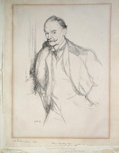 Retrato de Thomas Hardy (1840-1928) 1897 (litografía) de William Rothenstein