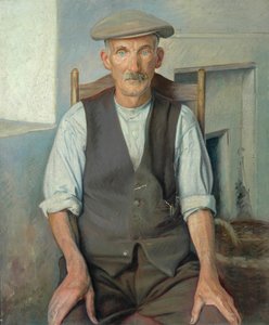 El viejo jardinero (óleo sobre lienzo) de William Rothenstein