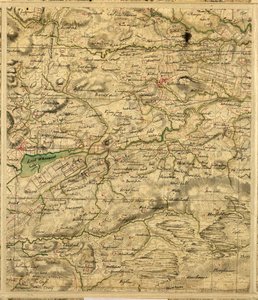 Mapa de Roy de las tierras bajas de Escocia, que contiene Loch Whinnoch de William Roy