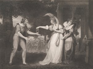 Ante el Palacio del Duque-Rosalind, Celia, Orlando, el Duque..., primera publicación 1800, reeditado 1852