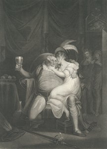 Doll Tearsheet, Falstaff, Henry y Poins Shakespeare, primera publicación 1795, reeditado 1852 de William Satchwell Leney
