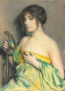 Mujer con loro de William Sergeant Kendall