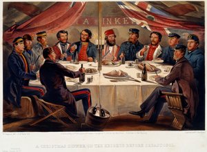 Una cena de Navidad en las alturas antes de Sebastopol, 1855 de William Crimea Simpson