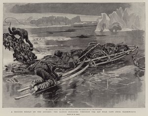 Un serio percance en el viaje, el trineo rompiéndose a través del hielo cerca del Cabo Cecil Harmsworth de William Small