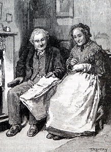 Una pareja de ancianos. Por William Small (1843-1929) un ilustrador inglés. 1880 de William Small