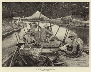 Vida en casa flotante en Cachemira de William Small