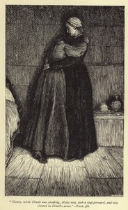 Lentamente, mientras Dinah hablaba, Hetty se levantó, dio un paso adelante y fue abrazada por Dinah de William Small