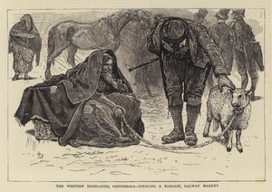Las Tierras Altas Occidentales, Connemara, cerrando un trato, Mercado de Galway de William Small