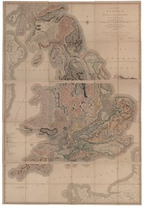 Delineación de los estratos de Inglaterra y Gales con una parte de Escocia El primer mapa geológico de de William Smith