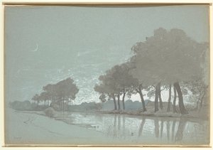 Escena de canal cerca de Brujas, Bélgica de William Stanley Haseltine