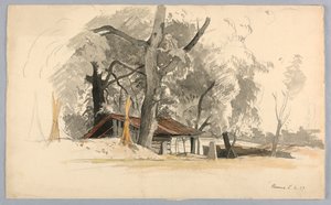 Estudio de paisaje, Baveno, Lago Maggiore, Italia de William Stanley Haseltine