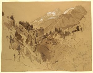 Estudio de paisaje, Meiringen, Suiza de William Stanley Haseltine