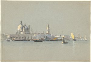 Vista a través del canal Giudecca hacia la Salute y el Campanile de San Marco de William Stanley Haseltine