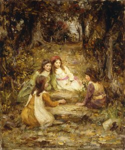Niños en un huerto de William Stewart MacGeorge