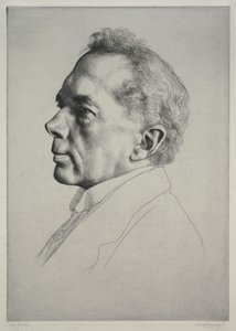Campbell Dodgson, perfil a la izquierda