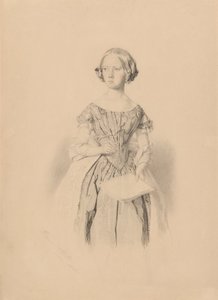 Joven mujer sosteniendo un libro de William Strutt