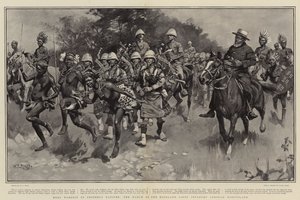 Adoración de Héroes por Nativos Amistosos, la Marcha de la Infantería Ligera de las Tierras Altas a través de Basutolandia de William T. Maud