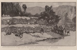 El campamento de los Gordon Highlanders durante un bombardeo