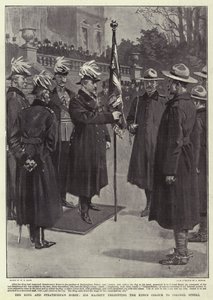 El Rey y el Caballo de Strathcona, Su Majestad presentando el Color del Rey al Coronel Steele de William T. Maud