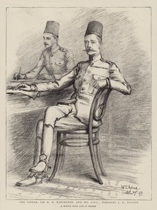 El Sirdar, Sir H H Kitchener, y su ADC, Bimbashi J K Watson