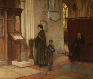 La ofrenda de la viuda, 1890 de William Teulon Blandford Fletcher