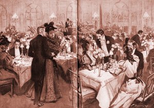Miembros de la alta sociedad en el Hotel Waldorf de William Thomas Smedley
