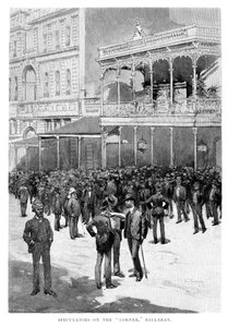 Especuladores en la Esquina, Ballarat, Australia, 1886 de William Thomas Smedley