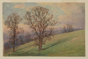 Estudio de paisaje, Chester County, PA de William Trost Richards