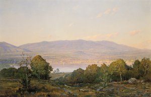 Atardecer en Centre Harbor, New Hampshire de William Trost Richards