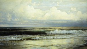 Nubes iluminadas por el sol y mar, 1897