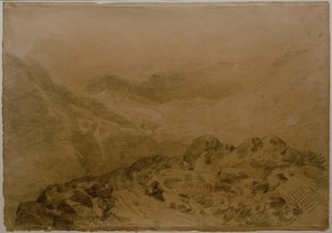 Un paso rocoso entre montañas (Glen Croe, con laderas de Ben Arthur: Ben an Lochain) de Joseph Mallord William Turner