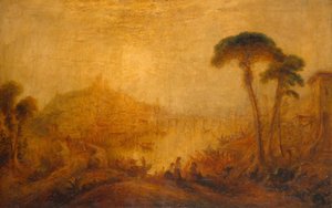 Paisaje antiguo con figuras