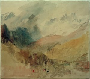Mont-Blanc y le Chetif mirando sobre Pre-Saint Didier en el Val d