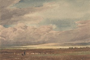 Llanura de Salisbury con Old Sarum en la distancia, Wiltshire, 1810-62 de Joseph Mallord William Turner