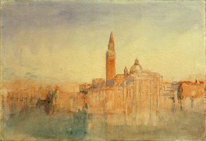 San Giorgio Maggiore al atardecer, desde el Hotel Europa de Joseph Mallord William Turner