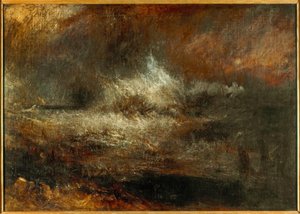 Mar tormentoso con naufragio en llamas de Joseph Mallord William Turner
