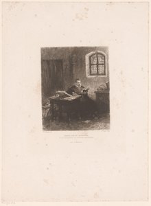 Philip van Marnix van Sint-Aldegonde en prisión Marnix van St. Aldegonde, traduciendo los salmos en prisión (título sobre objeto) de William Unger