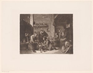 Interior con un médico y un peluquero. de William Unger