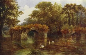 River Avon, Warwick Castle (colour litho) de William W. Quatremain
