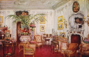 Castillo de Warwick: Boudoir de Lady Warwick (litografia en color)