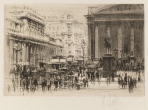 Plató de Londres: Bank (con el Royal Exchange) de William Walcot