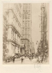 Lower Broadway, centro de Nueva York de William Walcot