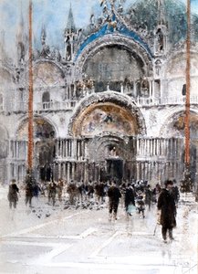 El pórtico de San Marcos de Venecia (acuarela) de William Walcot