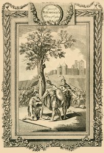 El rey Athelstan salvando la vida de su padre, Eduardo el Viejo..., c1786 de William Walker