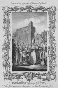 Paulinus bautizando a Edwin, el primer rey cristiano de Northumberland, en York, 1773