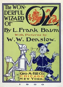 Página de título de El maravilloso mago de Oz por Lymna Frank Baum (1856 - 1919) pub. 1900