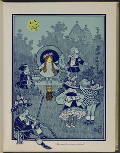 "Debes de ser una gran hechicera", ilustración de "El maravilloso Mago de Oz" de Lyman Frank Baum